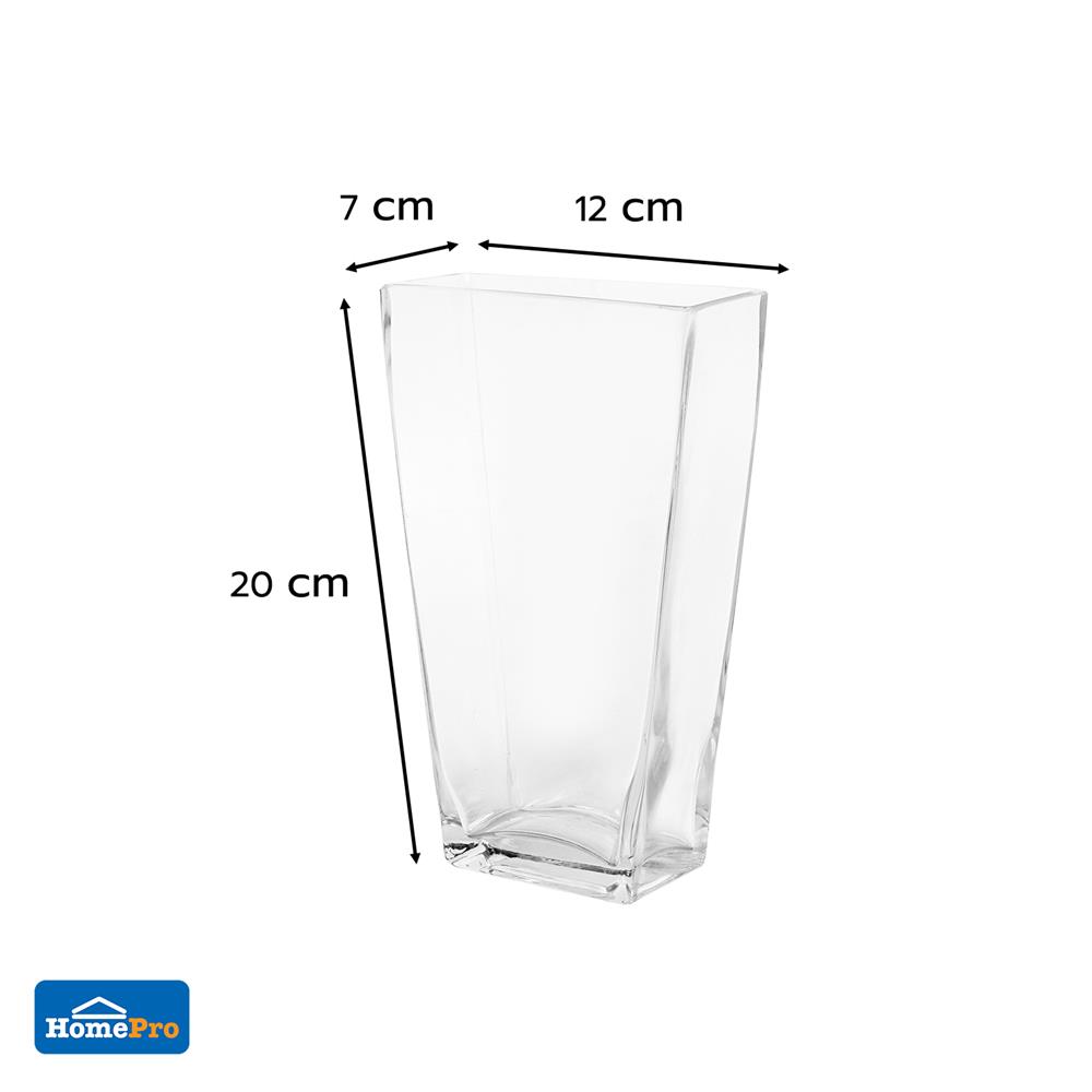 ของตกแต่ง แจกันแก้ว HOME LIVING STYLE JOLIE 12x20 ซม. สีใส