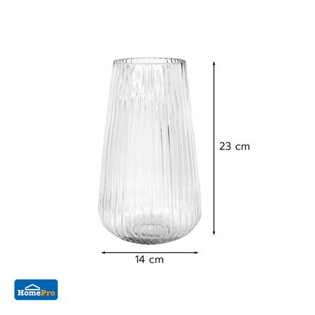ของตกแต่ง แจกันแก้ว HOME LIVING STYLE VENUS 14x23 ซม. สีใส_3
