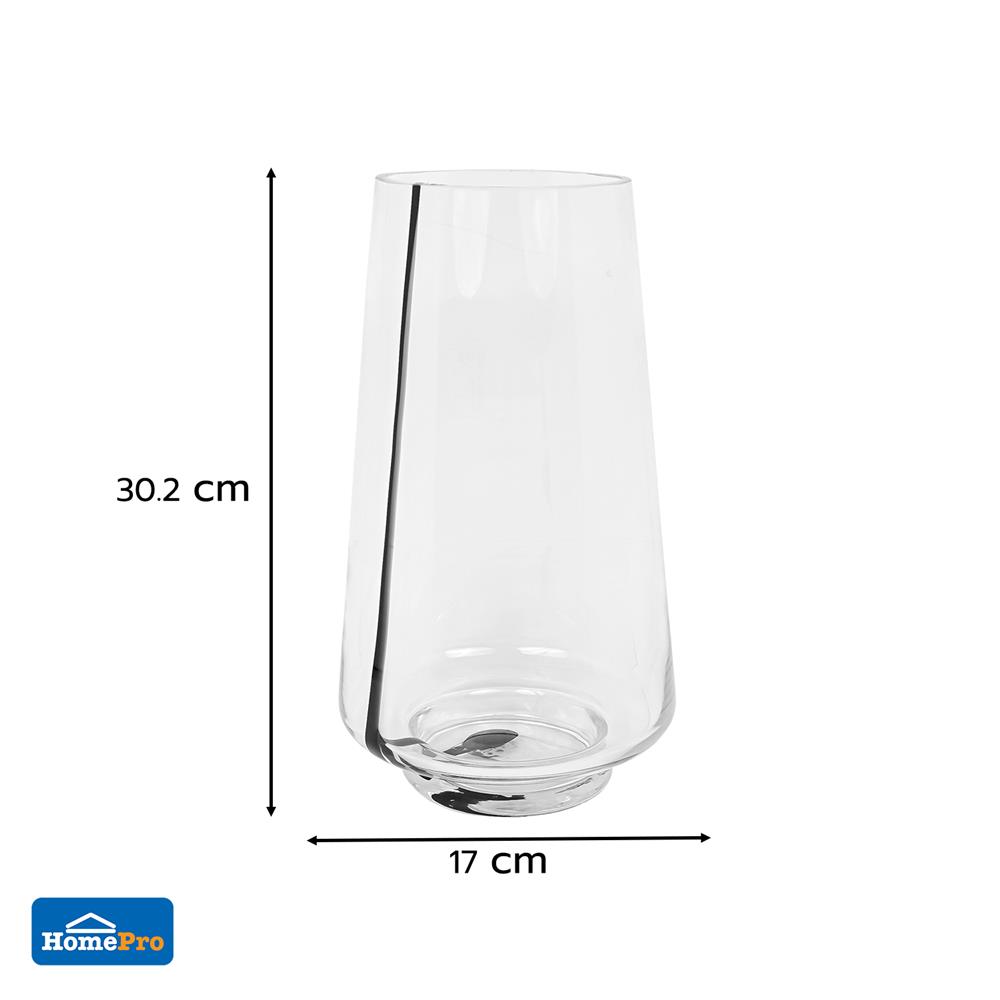 ของตกแต่ง แจกันแก้ว HOME LIVING STYLE DAVID 17x30.2 ซม. สีใส