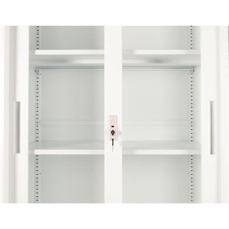 ตู้เหล็กสูง บานเลื่อนกระจก FURDINI KULLEN FYD-W016 90 ซม. สีขาว_3