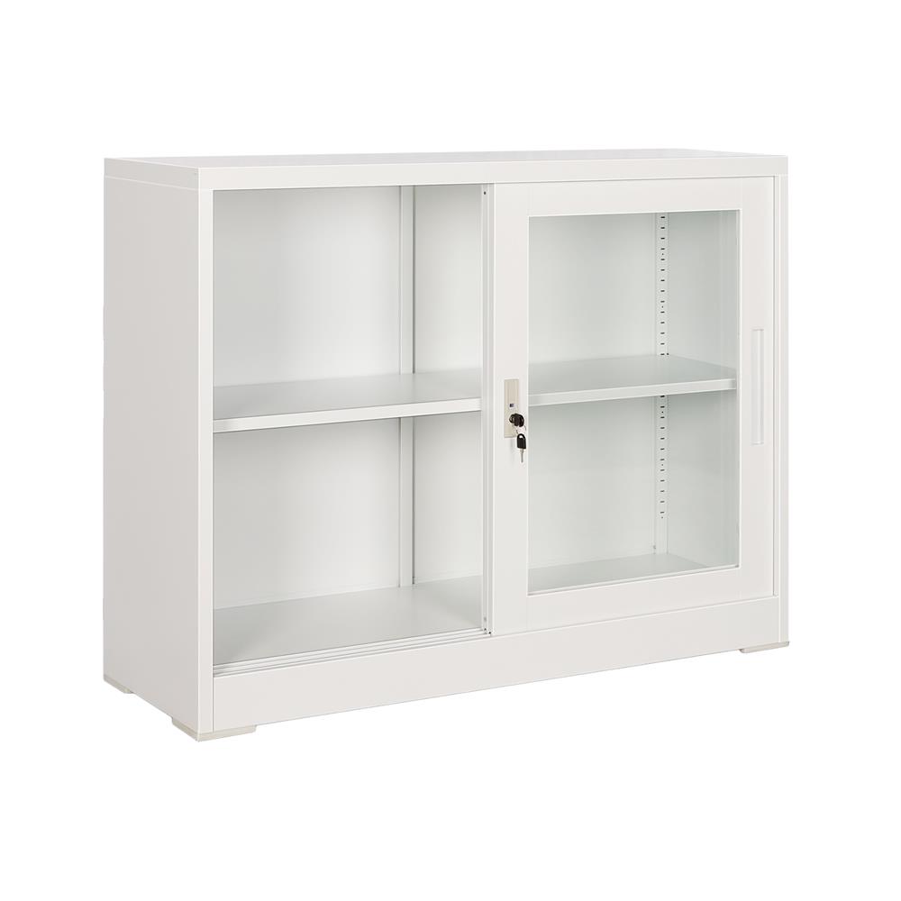 ตู้เหล็ก บานเลื่อนกระจก FURDINI KULLEN FYD-W002 120 ซม. สีขาว