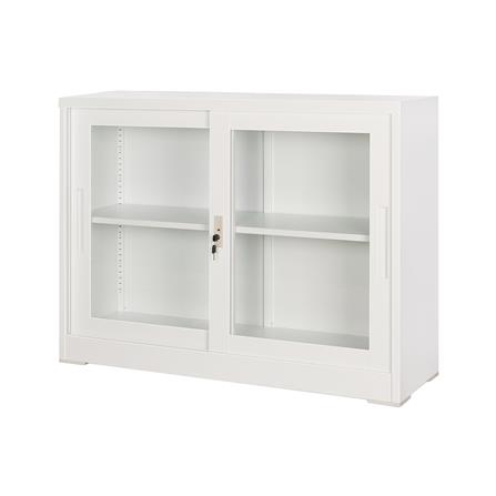 ตู้เหล็ก บานเลื่อนกระจก FURDINI KULLEN FYD-W002 120 ซม. สีขาว_0
