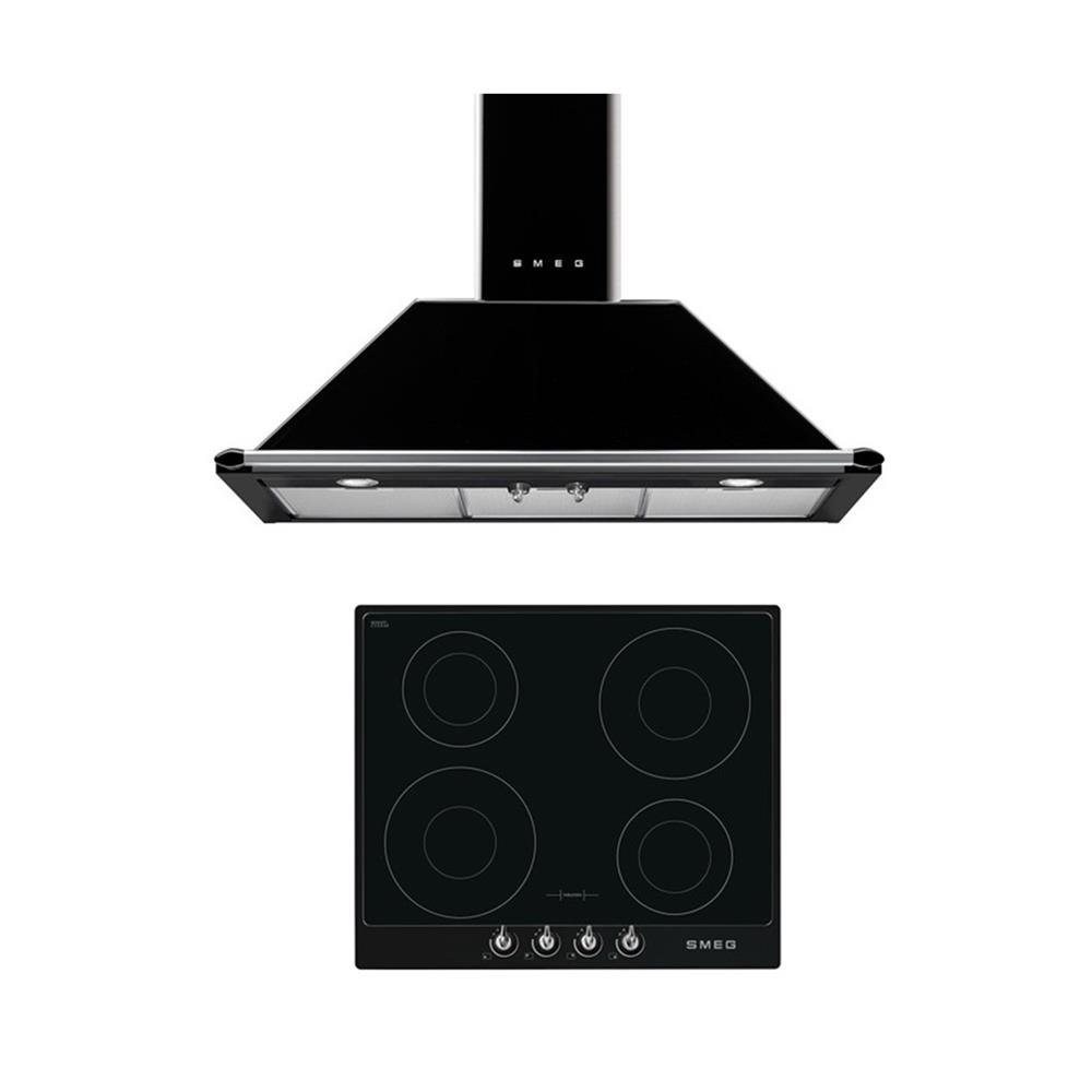 เตาฝัง+เครื่องดูดควัน SMEG SI964NM+KT90BLE