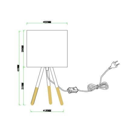 ไฟตั้งโต๊ะ CARINI T210821 สีขาว/ลายไม้_2