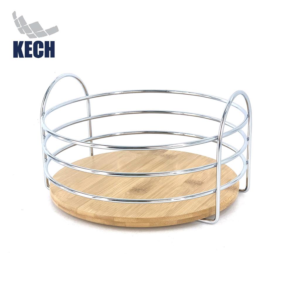 ตะกร้าผลไม้กลม KECH SILVERY 22 ซม.