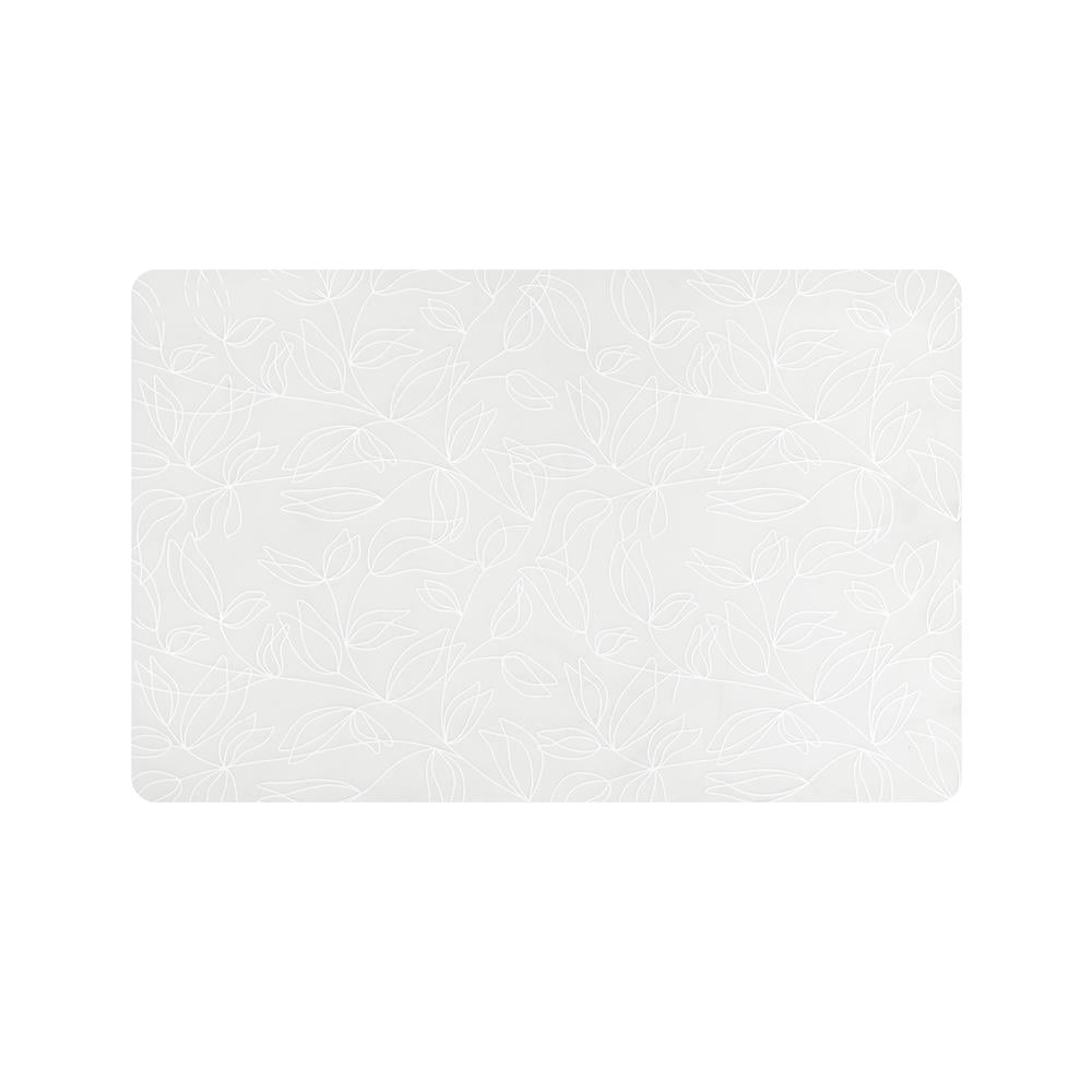 แผ่นรองจานซิลิโคน KECH LINER FLOWER สีขาว