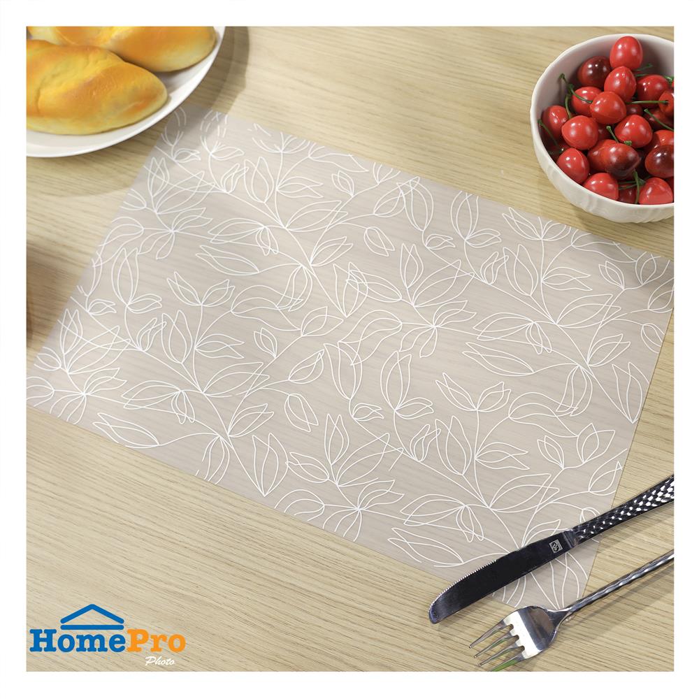 แผ่นรองจานซิลิโคน KECH LINER FLOWER สีขาว