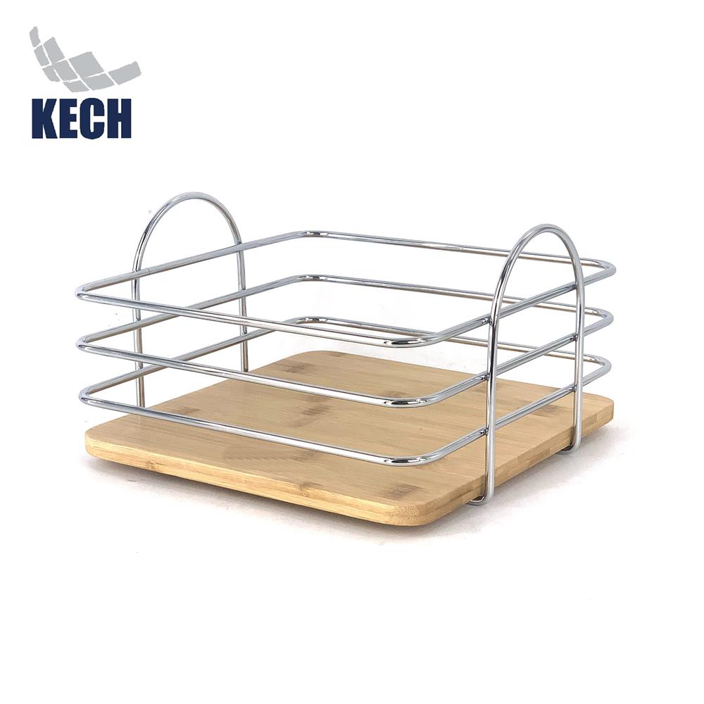 ตะกร้าผลไม้เหลี่ยม KECH SILVERY 22 ซม.