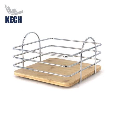 ตะกร้าผลไม้เหลี่ยม KECH SILVERY 22 ซม._0