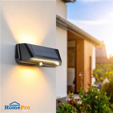 ไฟผนังภายนอก SOLAR CARINI BM02501 1.1 วัตต์ WARM WHITE สีดำ_4