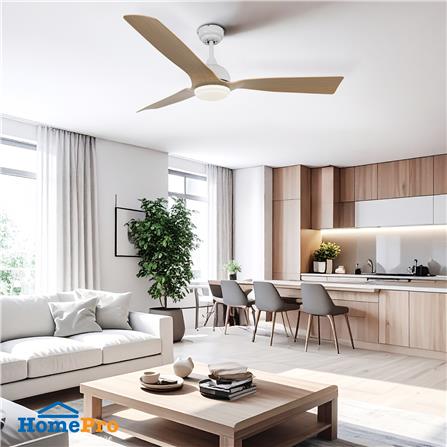 พัดลมโคมไฟ LED CARINI CFD523102 18 วัตต์ DAYLIGHT/COOL WHITE/WARM WHITE 52 นิ้ว สีขาว/น้ำตาล_1