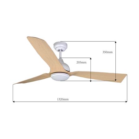 พัดลมโคมไฟ LED CARINI CFD523102 18 วัตต์ DAYLIGHT/COOL WHITE/WARM WHITE 52 นิ้ว สีขาว/น้ำตาล_3