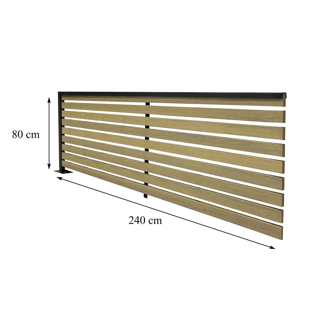 รั้วบังตาโปร่ง SUNSHIELD S824 SET B 0.8x2.4 ม. สีโอ๊ค