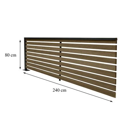 รั้วบังตาโปร่ง SUNSHIELD S824 SET B 0.8x2.4 ม. สีวอลนัท_6