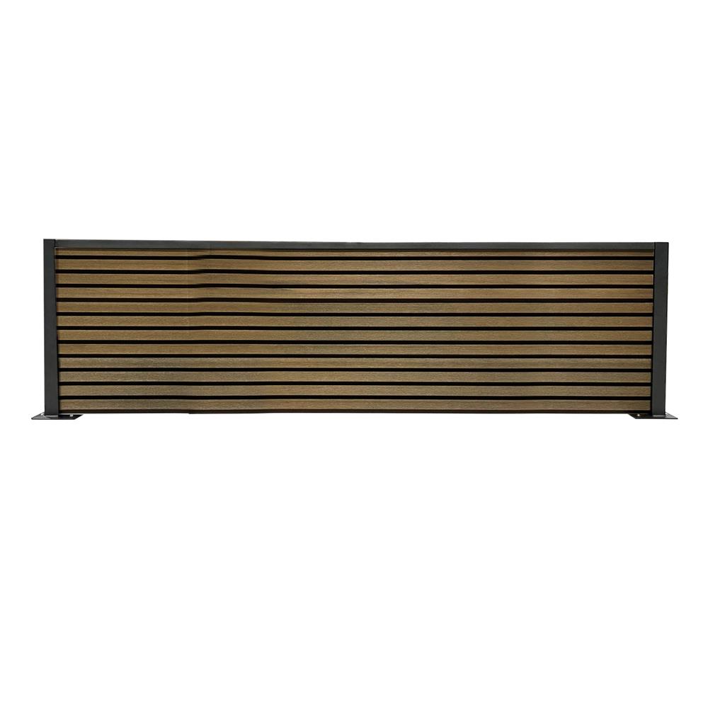 รั้วบังตาทึบ SUNSHIELD F824 SET A 0.8x2.4 ม. สีวอลนัท