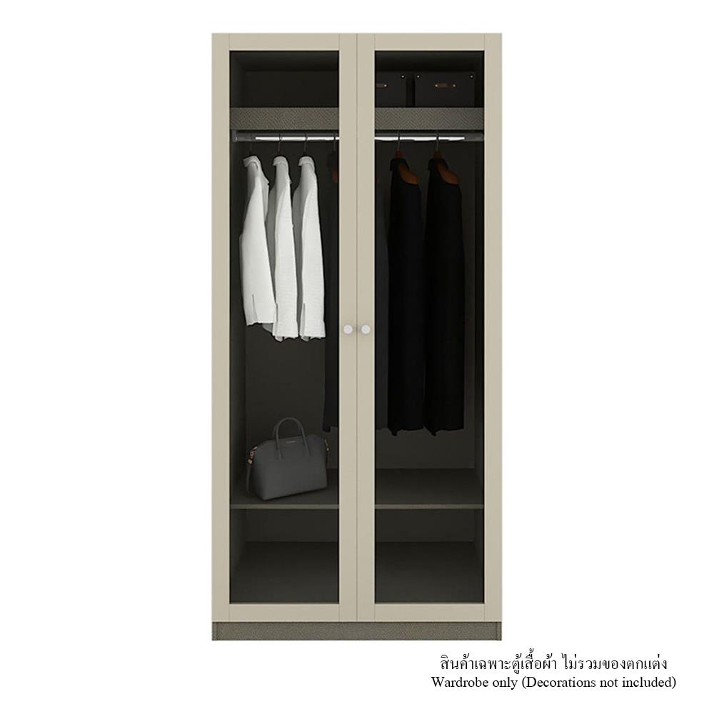 ตู้เสื้อผ้า 2 บานเปิด KONCEPT BLOX 19227947 100 ซม. สีครีม