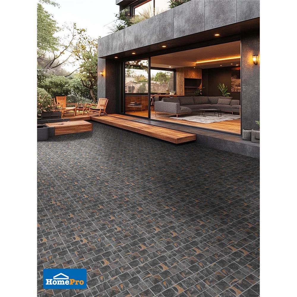 กระเบื้องพื้น 16x16 นิ้ว DURAGRES โรมาโน่ ดำ A 0.96 ตร.ม.