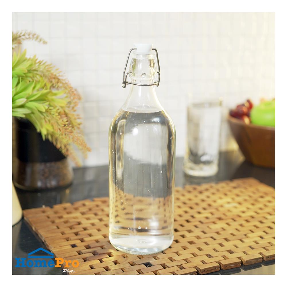 ขวดน้ำแก้ว 1 ลิตร KECH BUBBLE สีใส