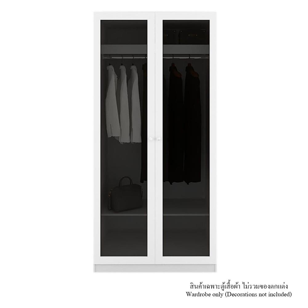 ตู้เสื้อผ้า 2 บานเปิด KONCEPT BLOX 19225424 100 ซม. สีขาว