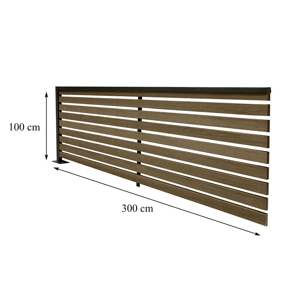 รั้วบังตา SUNSHIELD S130 SET B 1.0x3.0 ม. สีวอลนัท