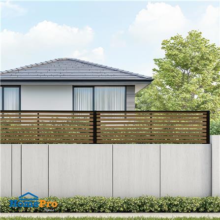 รั้วบังตาโปร่ง SUNSHIELD S130 SET B 1.0x3.0 ม. สีวอลนัท_4