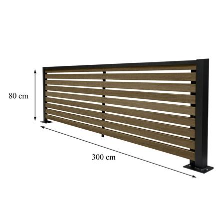 รั้วบังตาโปร่ง SUNSHIELD S830 SET A 0.8x3.0 ม. สีวอลนัท_6