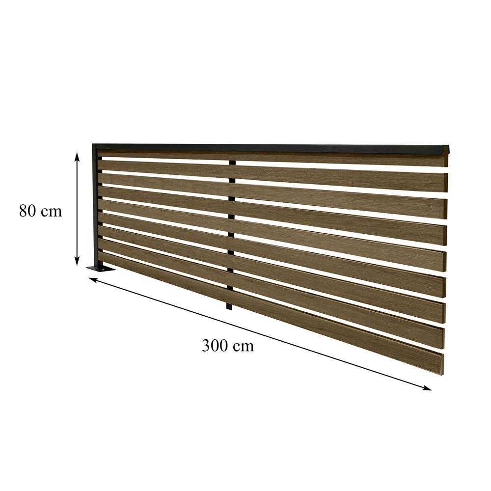 รั้วบังตา SUNSHIELD S830 SET B 0.8x3.0 ม. สีวอลนัท