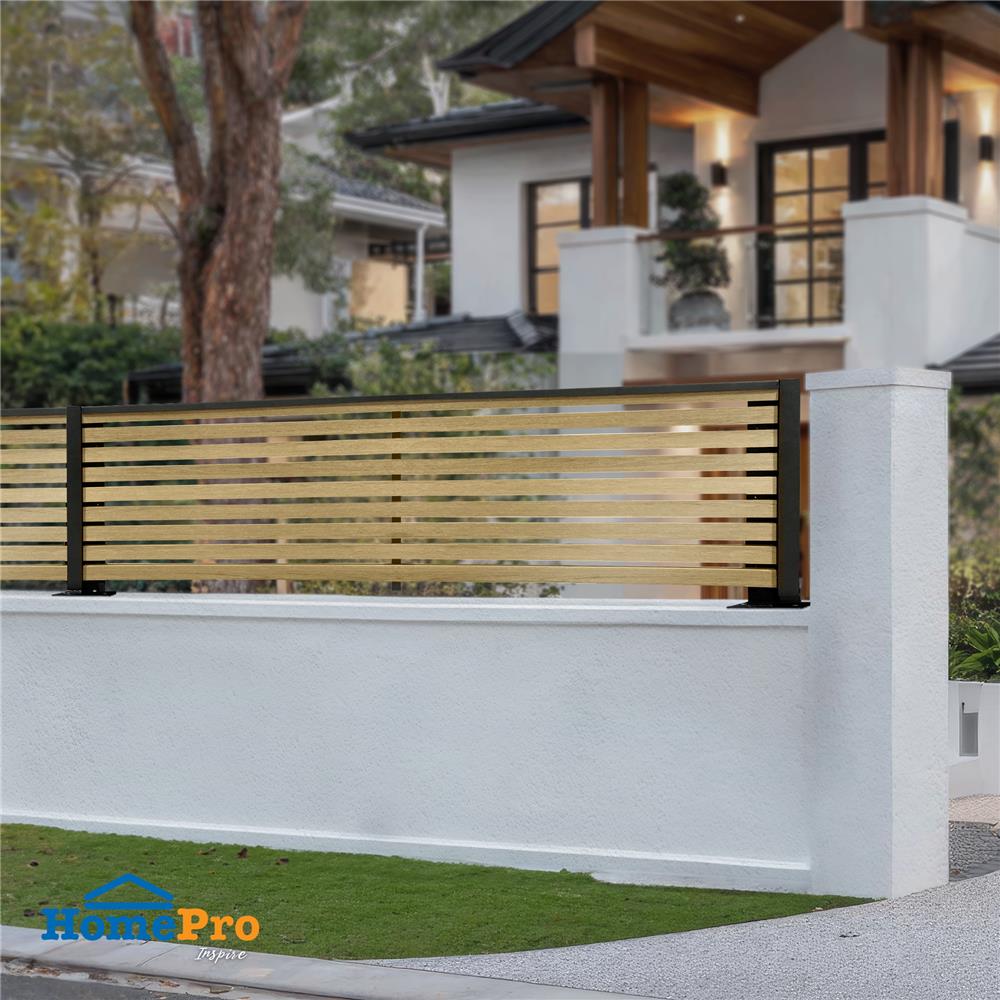 รั้วบังตาโปร่ง SUNSHIELD S124 SET B 1.0x2.4 ม. สีโอ๊ค