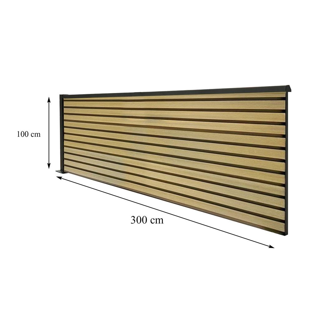 รั้วบังตา SUNSHIELD F130 SET B 1.0x3.0 ม. สีโอ๊ค