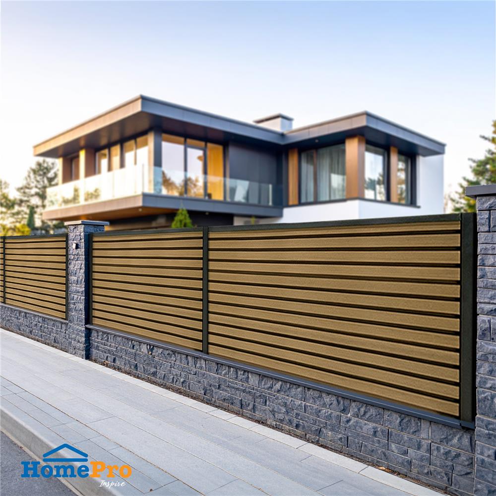 รั้วบังตา SUNSHIELD F830 SET B 0.8x3.0 ม. สีวอลนัท