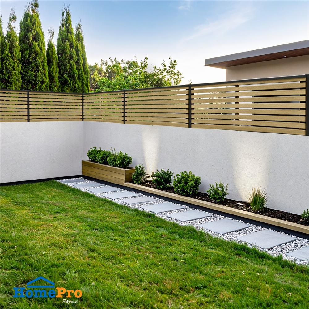 รั้วบังตาโปร่ง SUNSHIELD S130 SET B 1.0x3.0 ม. สีโอ๊ค