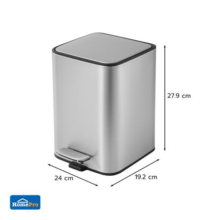 ถังขยะเหยียบเหลี่ยม ACCO VELUXE 5 ลิตร สีเงิน_6
