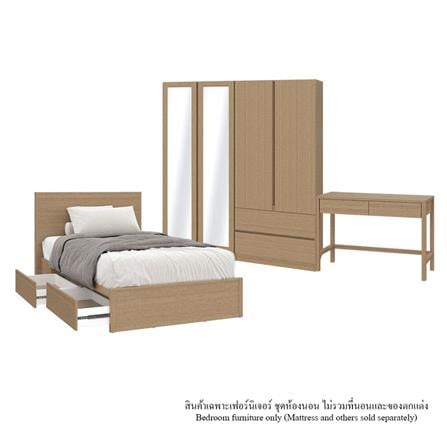 ชุดห้องนอน 3.5 ฟุต KONCEPT TIMBUR 59062096 สีน้ำตาล_0