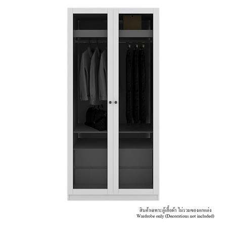 ตู้เสื้อผ้า 2 บานเปิด KONCEPT BLOX 19218266 100 ซม. สีขาว_0