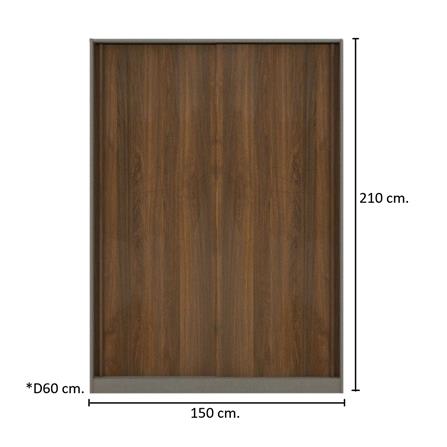 ตู้เสื้อผ้าบานเลื่อน KONCEPT BLOX 19222830 150 ซม. สีน้ำตาล_2