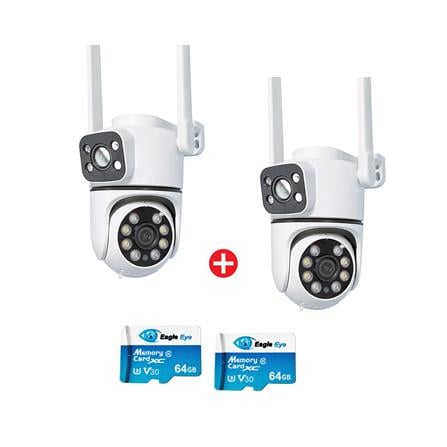 กล้องวงจรปิดภายนอก 2 เลนส์ EAGLE EYE EG-IP253DW1 3+3MP 3 ล้านพิกเซล (ชุด 1 แถม 1)_0