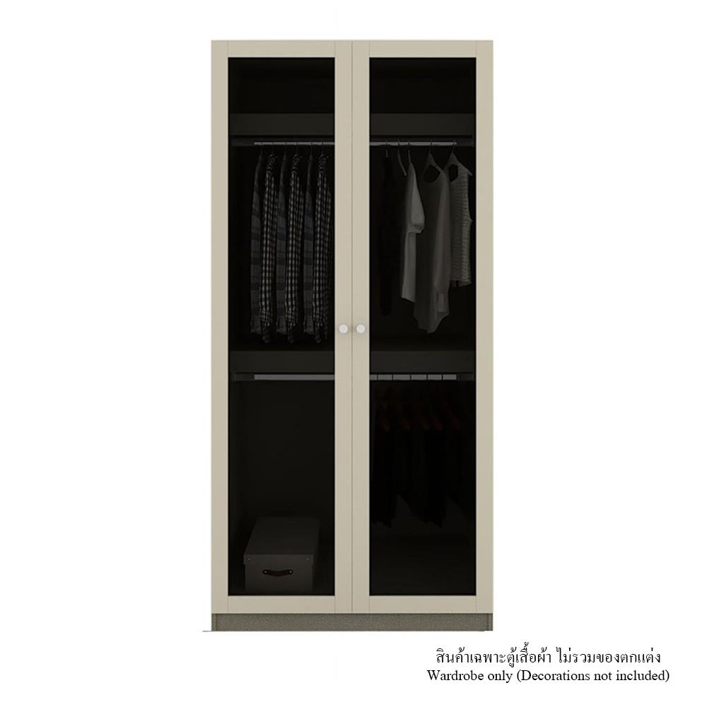 ตู้เสื้อผ้า 2 บานเปิด KONCEPT BLOX 19227956 100 ซม. สีครีม