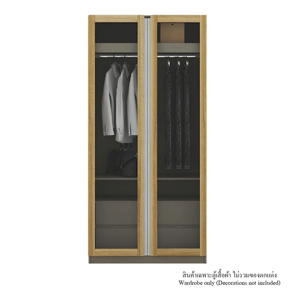 ตู้เสื้อผ้า 2 บานเปิด KONCEPT BLOX 19218265 100 ซม. สีน้ำตาล