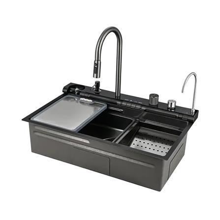 ซิงค์ฝัง 1 หลุม S-FLO NL0059 SM8046-S02B สีดำ_0