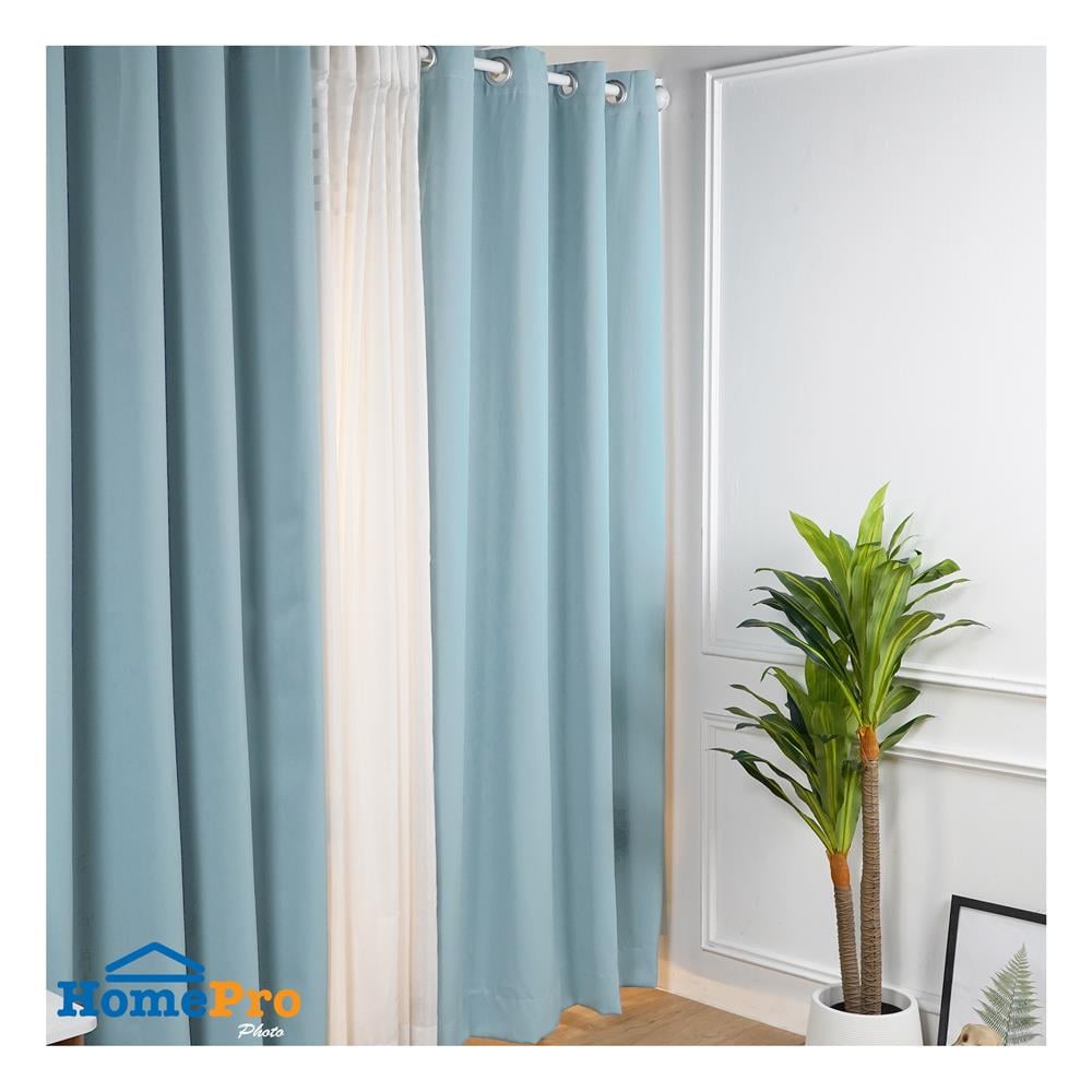 ผ้าม่าน EYELET HOME LIVING STYLE EASY UV 150X220 ซม. สีฟ้า