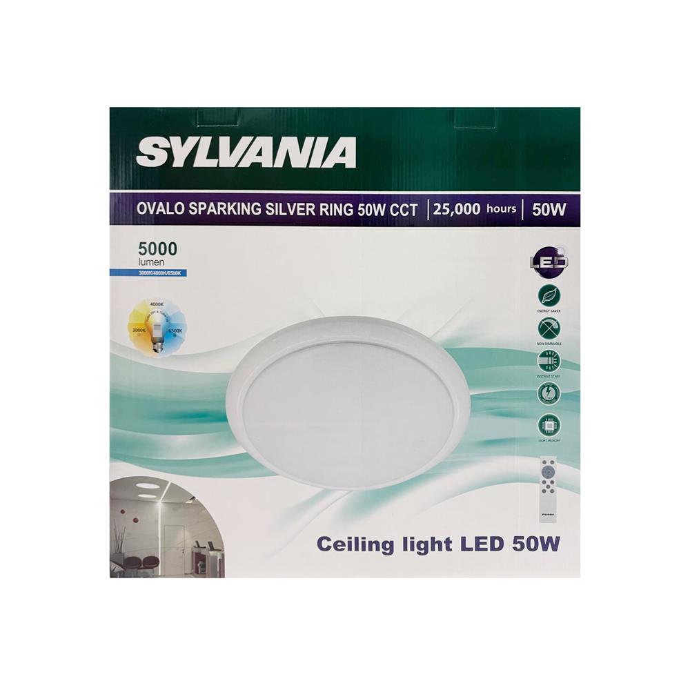ไฟเพดาน LED SYLVANIA SPARKING SILVER 50 วัตต์ DAYLIGHT/COOL WHITE/WARM WHITE 19 นิ้ว