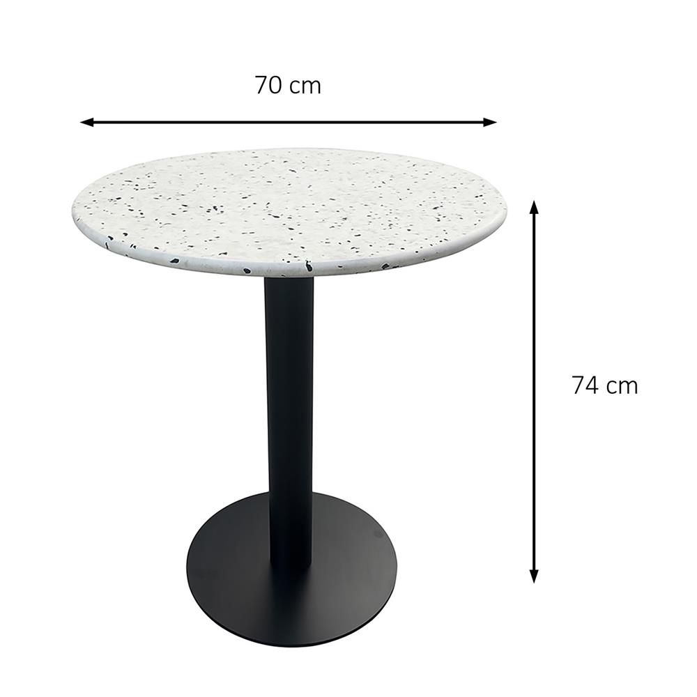 โต๊ะสนาม BENETTA TERRAZZO 70 ซม. สีขาว/ดำ