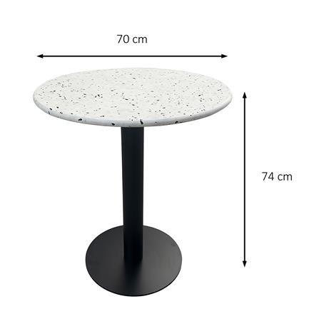 โต๊ะสนาม BENETTA TERRAZZO 70 ซม. สีขาว/ดำ_1
