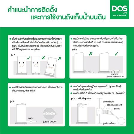 ถังเก็บน้ำ DOS WATER PAC DX5 700 ลิตร+ปั๊ม HITACHI WMP150XX2 150 วัตต์+เครื่องกรองน้ำใช้ DUPONT สีเทา_12