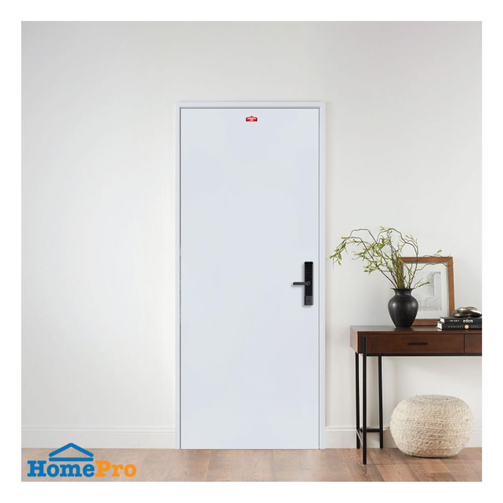 ประตูภายนอกเหล็ก เจาะลูกบิด PROFESSIONAL DOOR D2G 89.2x199.4 ซม. สีเทา