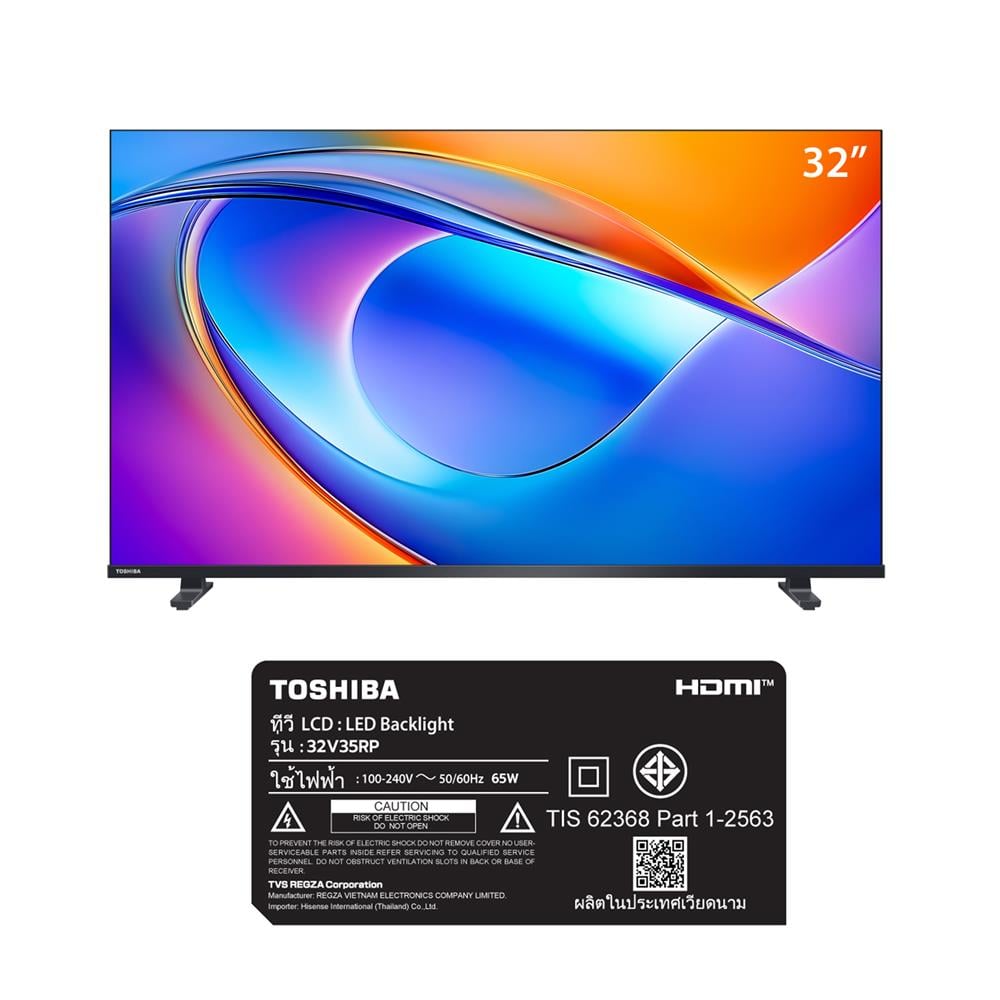 ทีวีแอลอีดี 32 นิ้ว TOSHIBA (HD, LED, VIDAA) 32V35RP