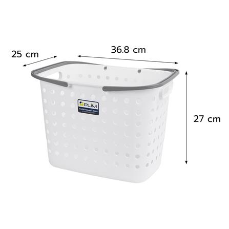 ตะกร้าผ้าเหลี่ยมหูหิ้ว PLIM OLEN SIZE M สีขาว_4