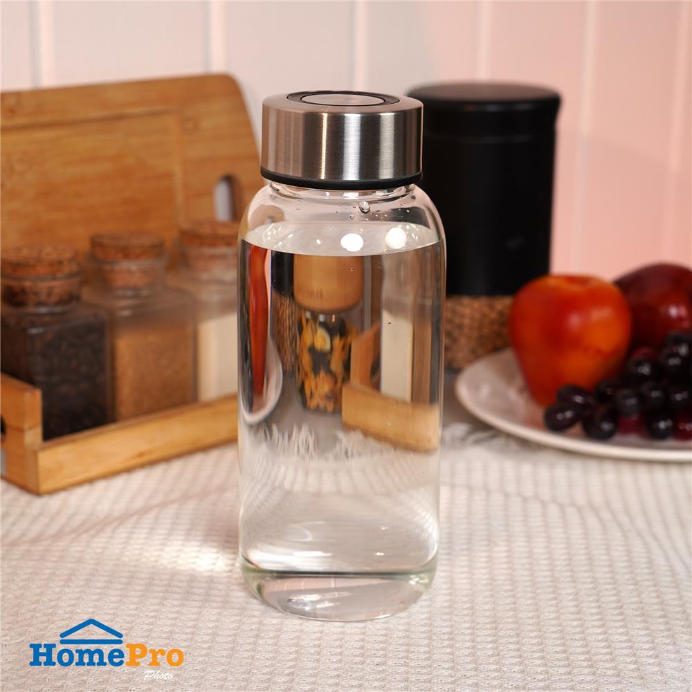 ขวดน้ำแก้วโบโรซิลิเกตฝาเกลียว 0.85 ลิตร KECH KATE