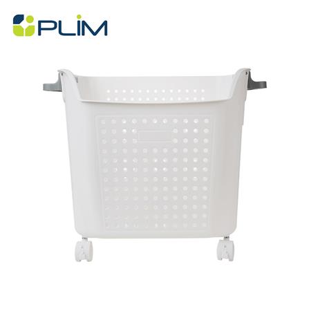 ตะกร้าผ้าเหลี่ยมสูงมีล้อ PLIM OLIS SIZE L สีขาว_0
