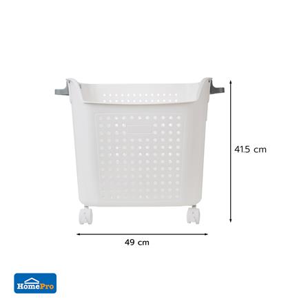 ตะกร้าผ้าเหลี่ยมสูงมีล้อ PLIM OLIS SIZE L สีขาว_2
